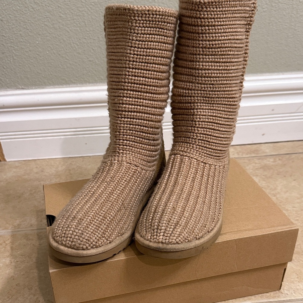 UGG Beige Knit Boots